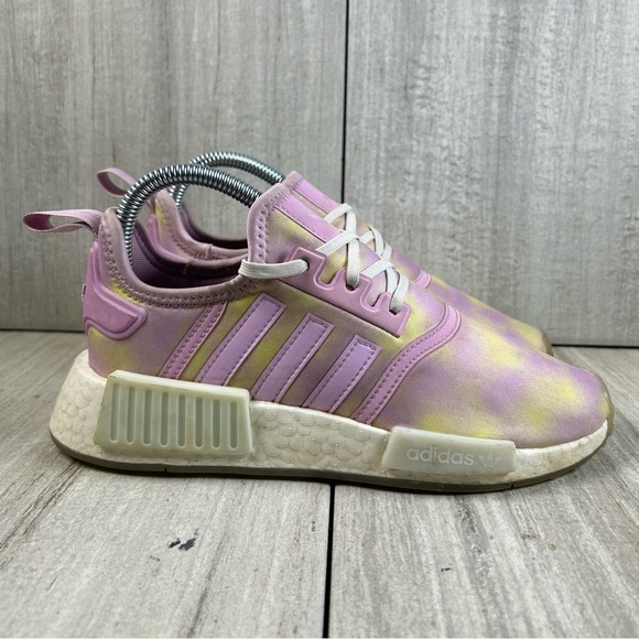 Adidas NMD R1 Pink Purple Running Sneaker Athletic Shoe Youth Girls Size 4 - Picture 3 of 10